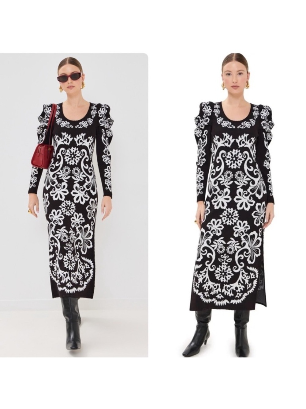 Farm Rio Black Cashew Mandala Knit Dress